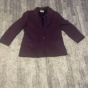 LL Bean Women’s Vintage Wool Purple Blazer - 10 P
